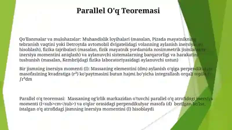Bir jinsli sodda jismlarning inertsiya momentini aniqlash 3