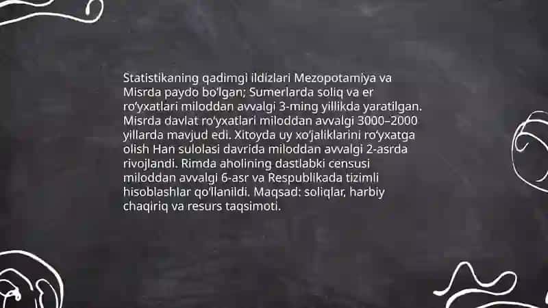 Statistikaning rivojlanish tarixi 3
