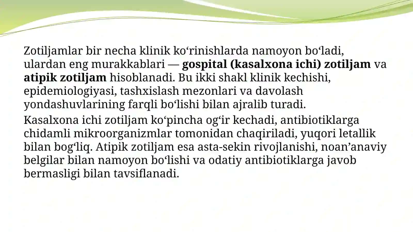 Bolalardagi hospital (kasalxona ichi) va atipik zotiljamlar 3