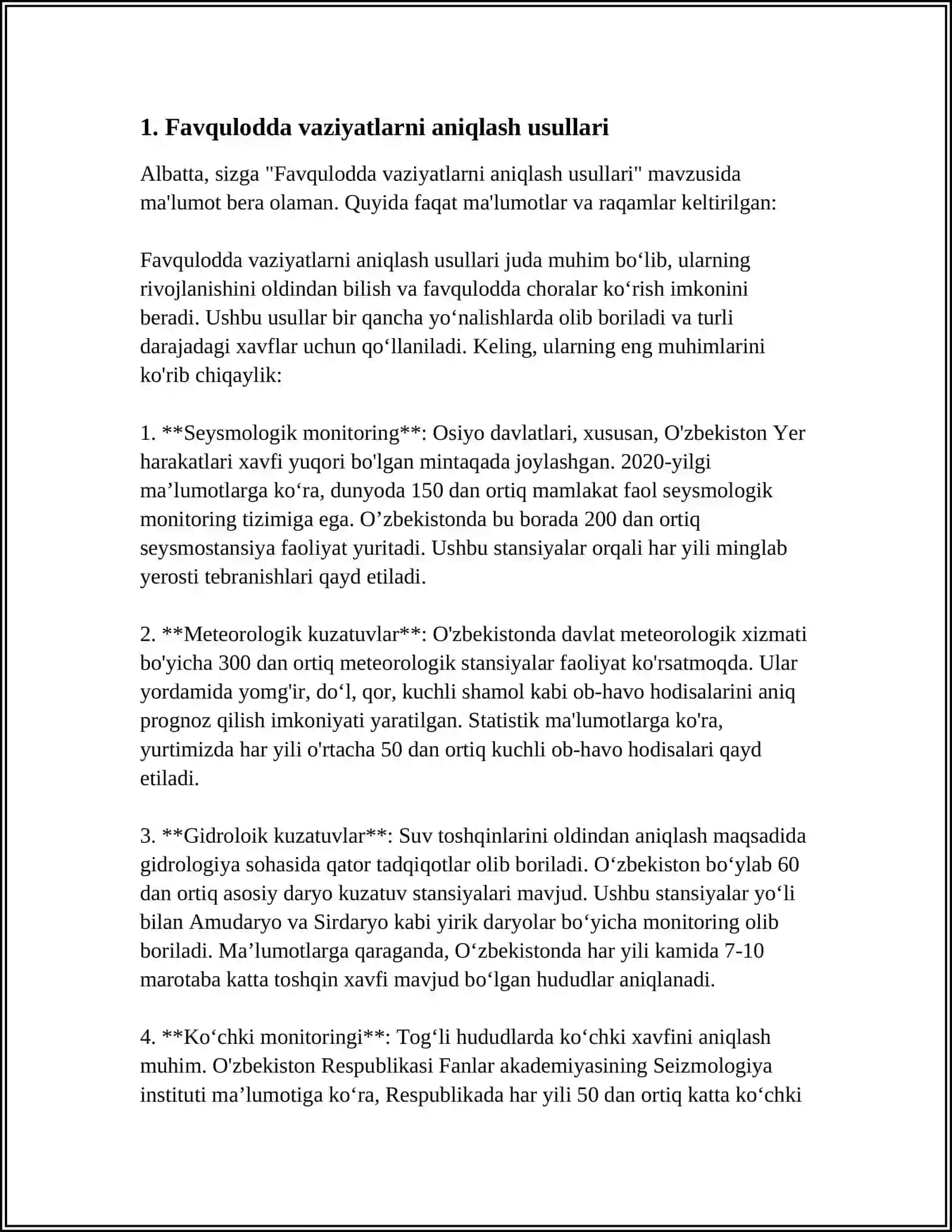 AHOLI VA HUDUDLARNI TABIIY VA TEXNOGEN NI FAVQULODDA VAZIYATLARDAN TADBIRLAR O`TKAZISH 3