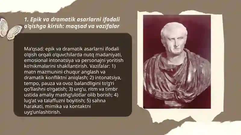 Epik va dramatik asarlarni ifodali o‘qish 3