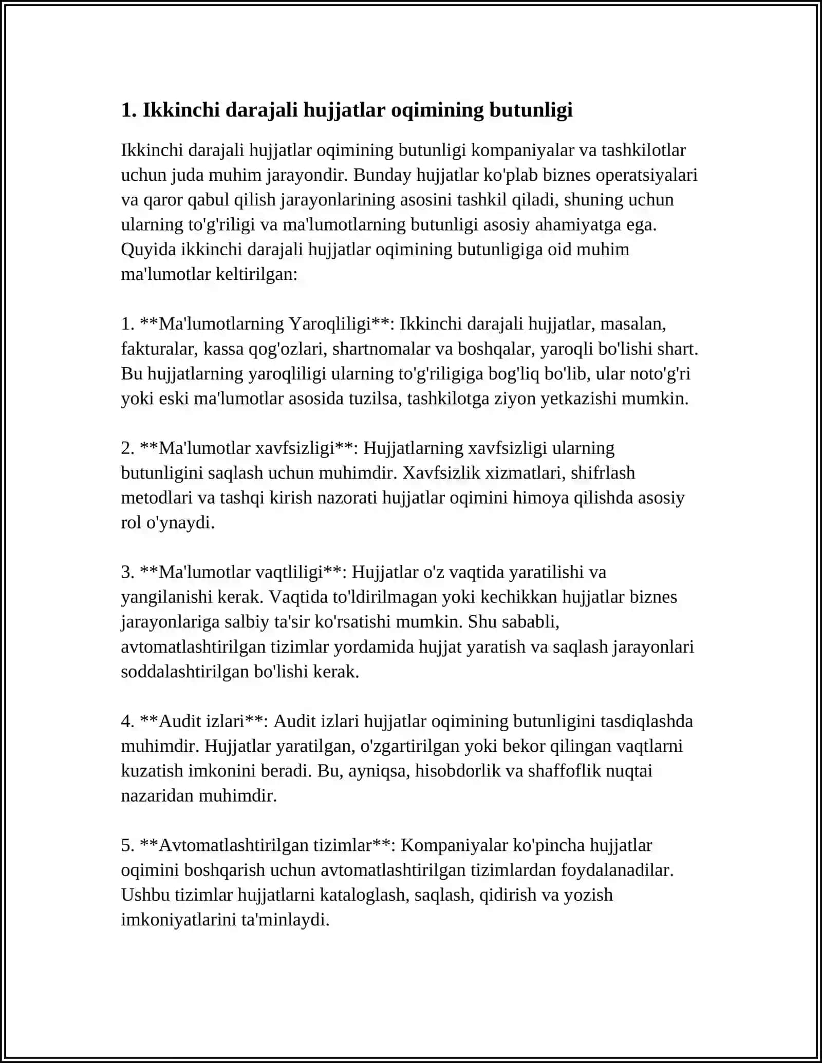 IKKINCHI DARAJALI HUJJATLAR OQIMI 3