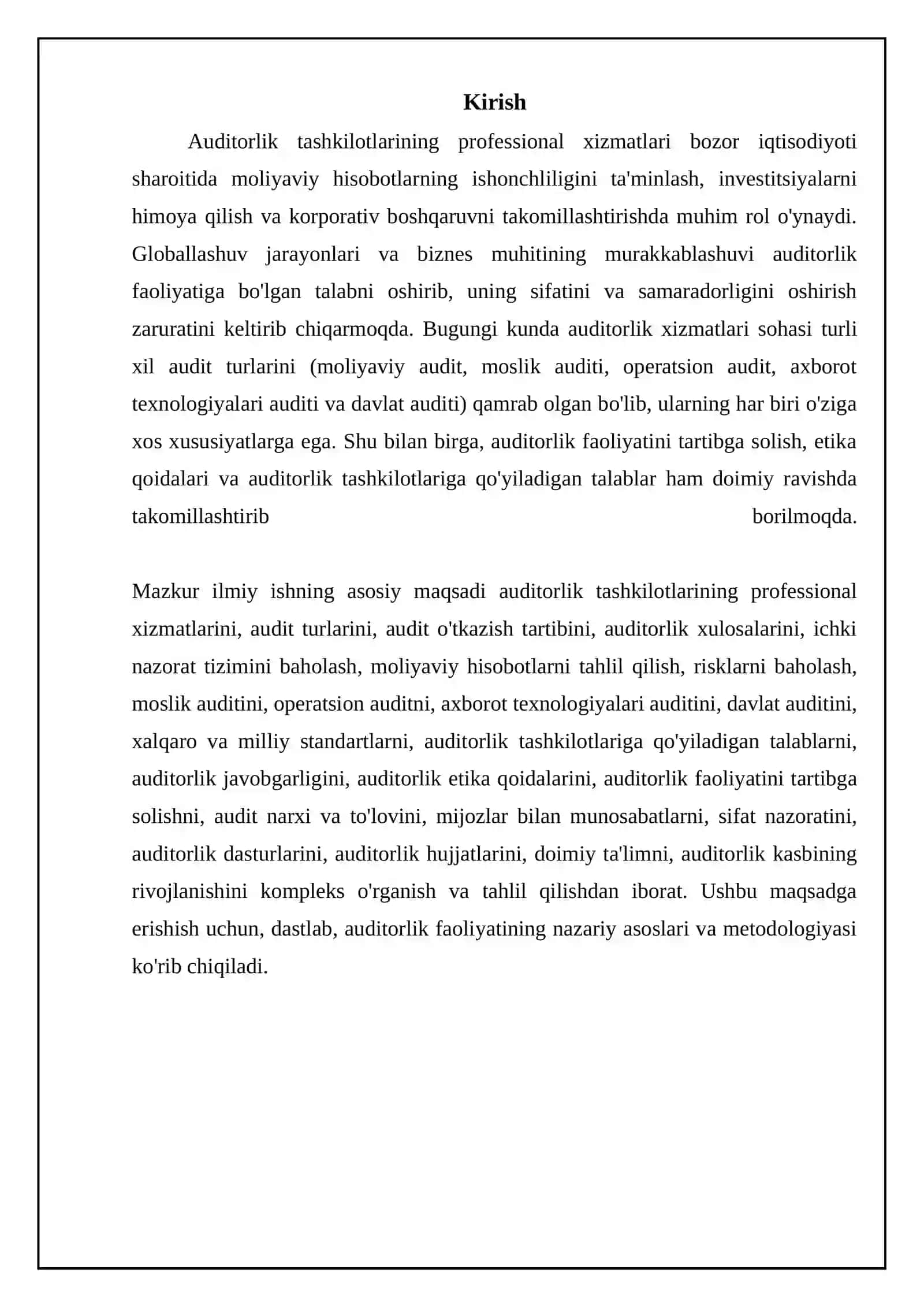 Auditorlik Tashkilotlarining Professional Xizmatlari 3