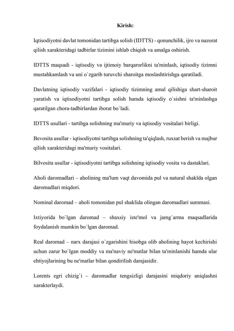 Iqtisodiyotni tartibga solishning maqsadi, vazifalari va usullari 3