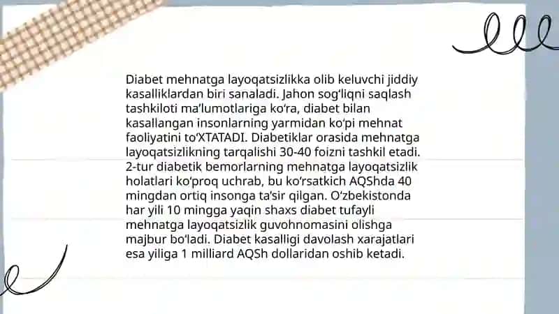Endokrin kasalliklarida mehnatga layoqatsizlik bo'yicha tasnifi 3