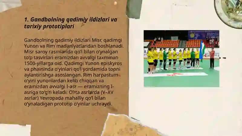 Gandbol o‘yinining kelib chiqishi va rivojlanish tarixi 3