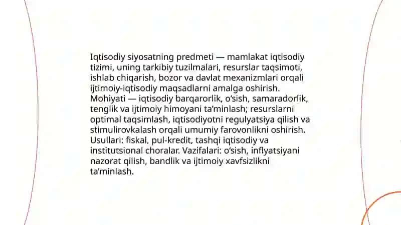 Iqtisodiy siyosatning predmeti va vazifalari 3
