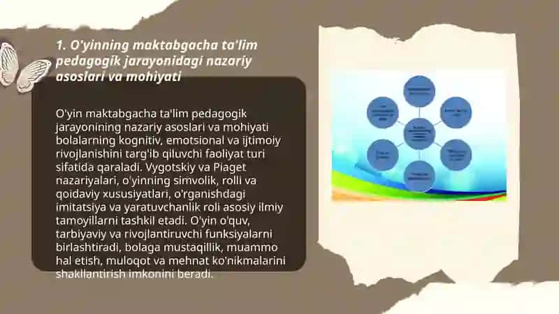 O'yinning maktabgacha ta'lim tashkiloti pedagogik jarayonidagi o'rni va ahamiyati 3