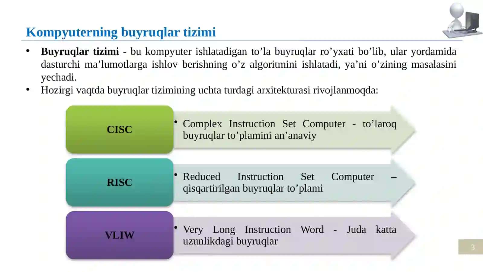 Kompyuterning buyruqlar tizimi 3