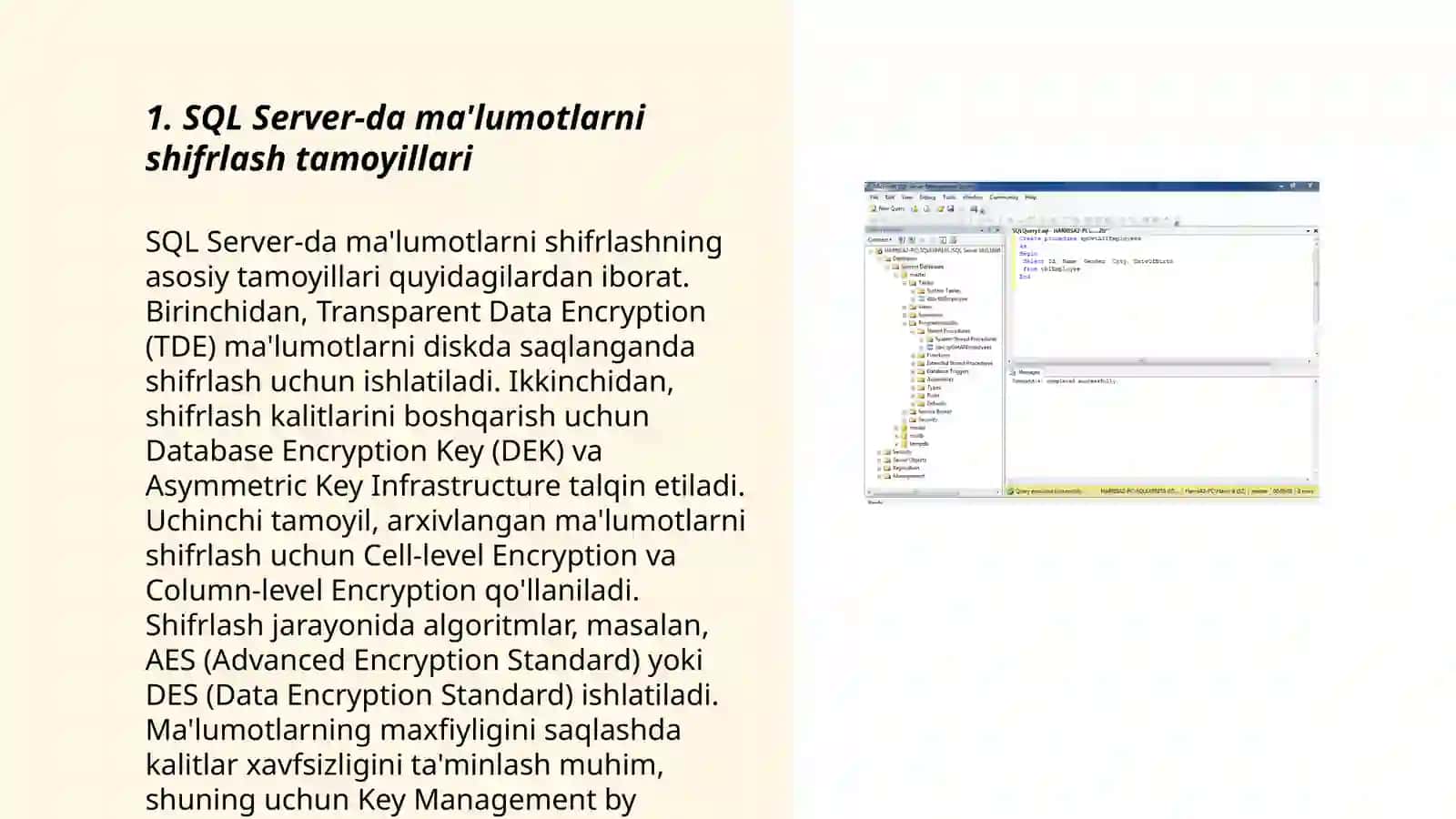 SQL Server da shifrlash va kriptografik funksiyalarni qo‘llash 3