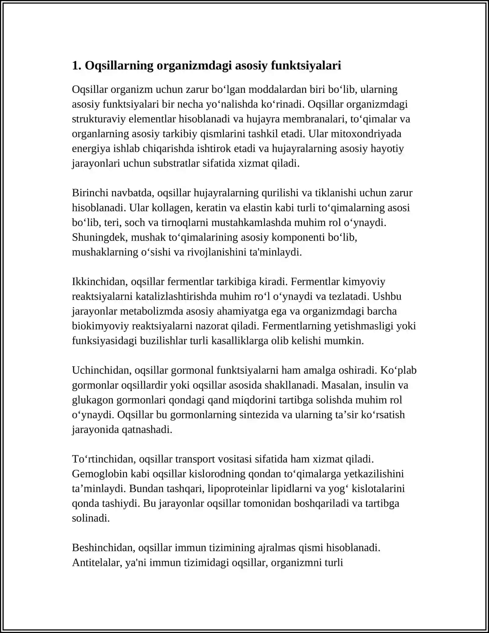 ORGANIZMDA OQSIL, YOG‘, UGLEVOD VA VITAMINLARNING AHAMIYATI 3
