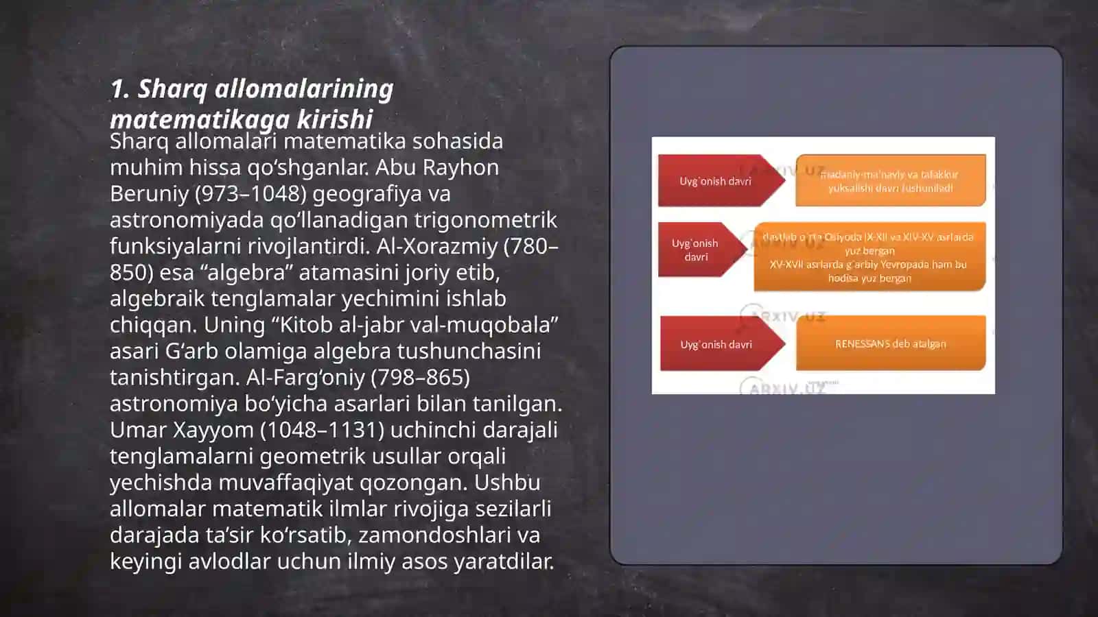Òrta asr sharq allomalarining matematikaga qòshgan hissalari 3