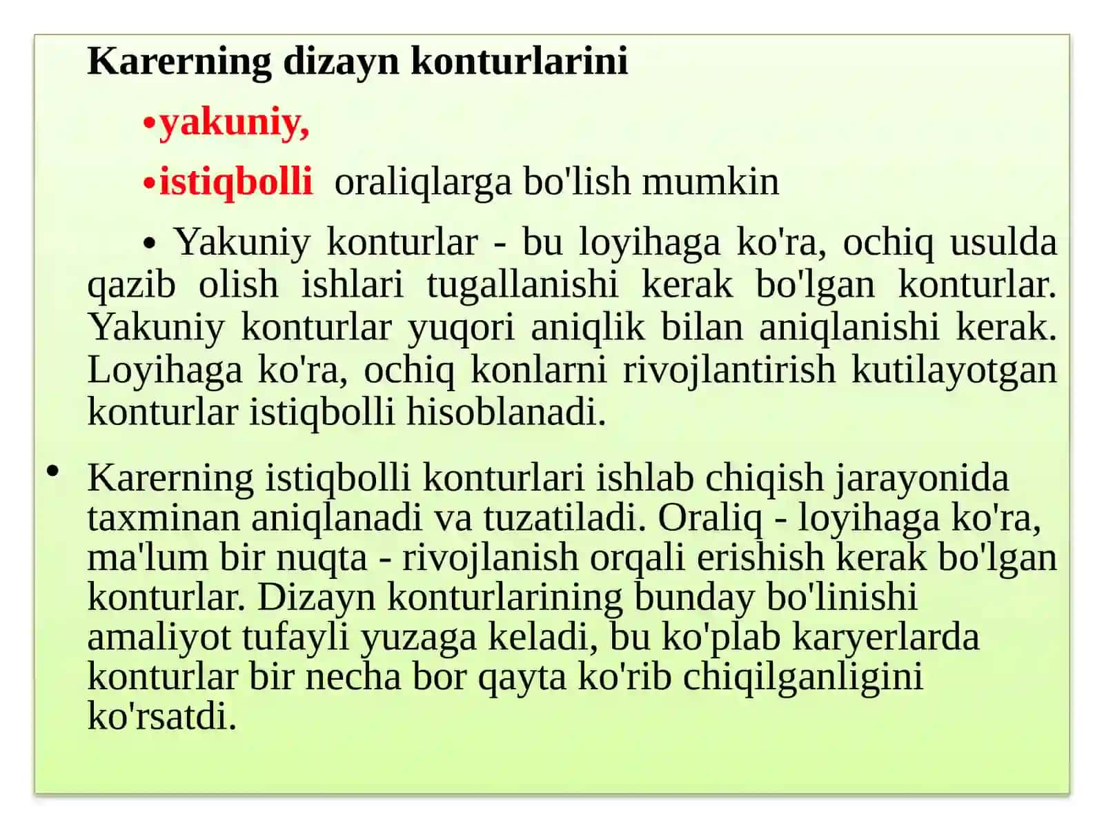 Karyermaydoniyeryuzinigeometriktahliluchuntayyorlashtartibi 3
