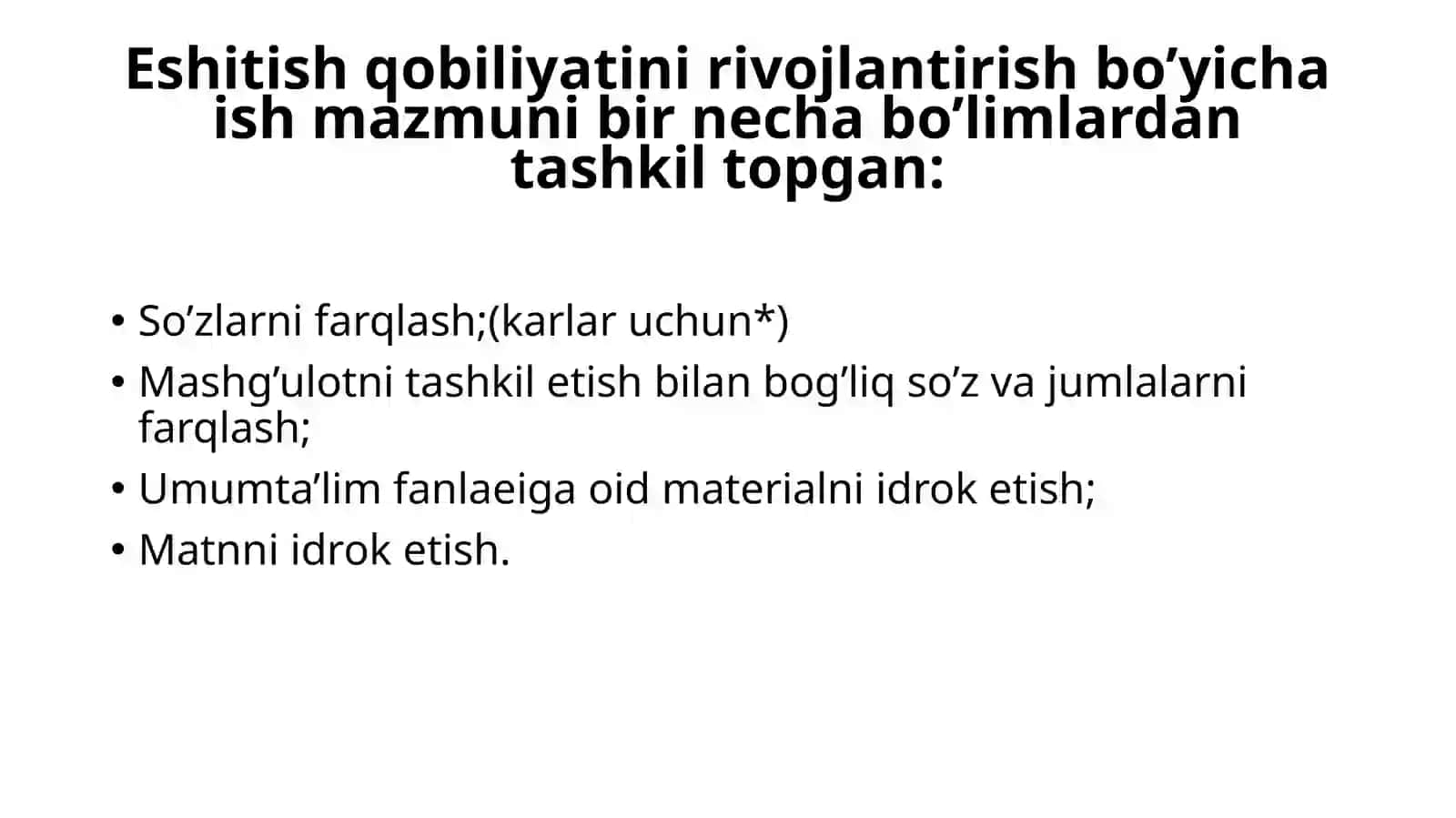 Yakkamashg’ulotlarda eshitish idrokin rivojlantirish 3