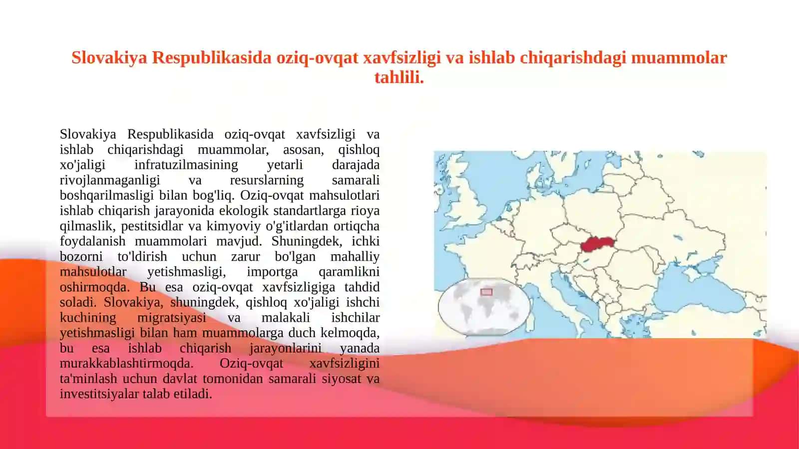 Slovakiya Respublikasining oziq ovqat muammosi, ishchi kuchi migratsiyasi va migratsiya jarayonlaridagi muammolar va Oʻzbekiston bilan olib borilayotgan iqtisodiy munosabatlar tahlili1 3