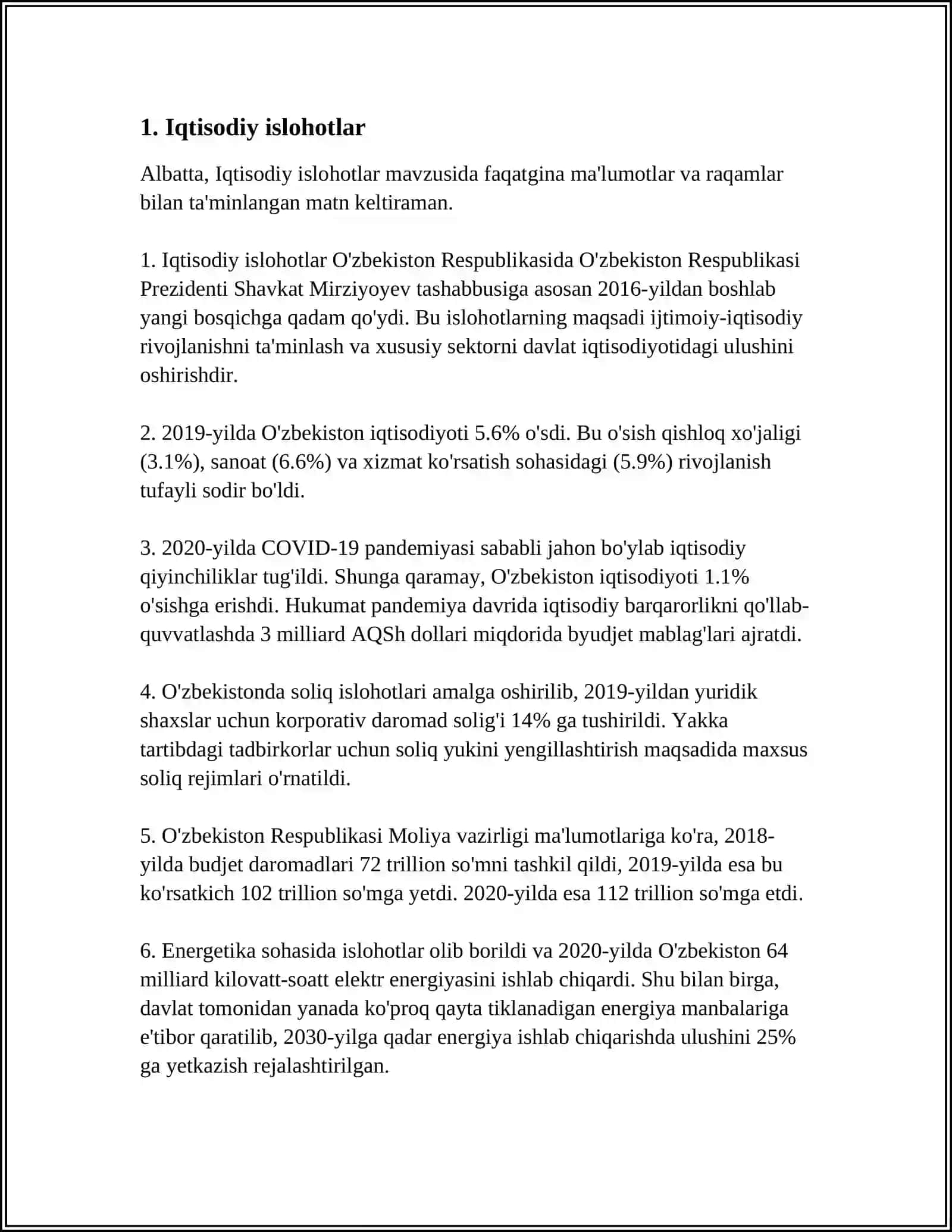 YANGI OʻZBEKISTONDA AMALGA OSHIRILAYOTGAN ISLOHATLAR 3