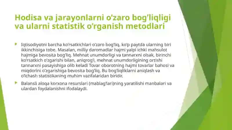 O'zaro bog'lanishlarni statistik o'rganish 3