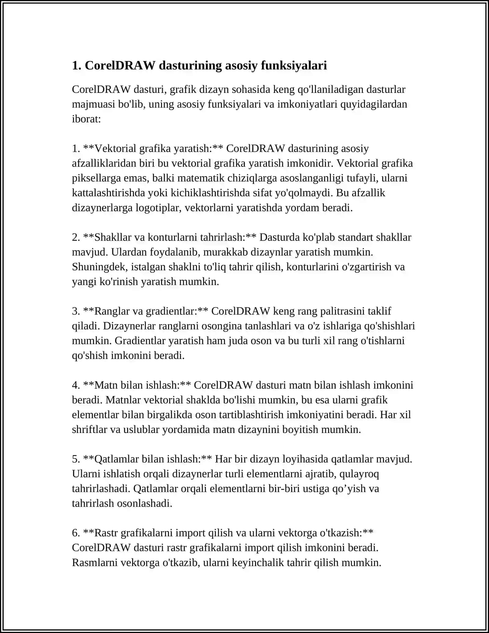 COREL DRAW DASTURI VA ISHLASH PRINSIPI 3