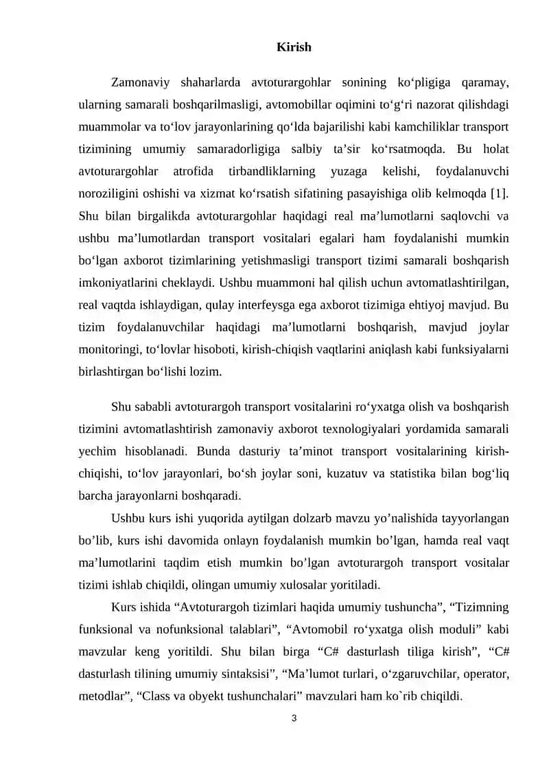 Avtoturargoh Transport Vositalarini Ro`yxatga Olish va Boshqarish Tizimini Ishlab Chiqish 3