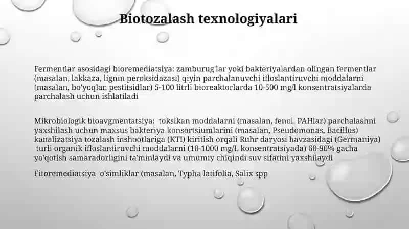 Oqava suvlarni tozalash biotexnologiyasi 3