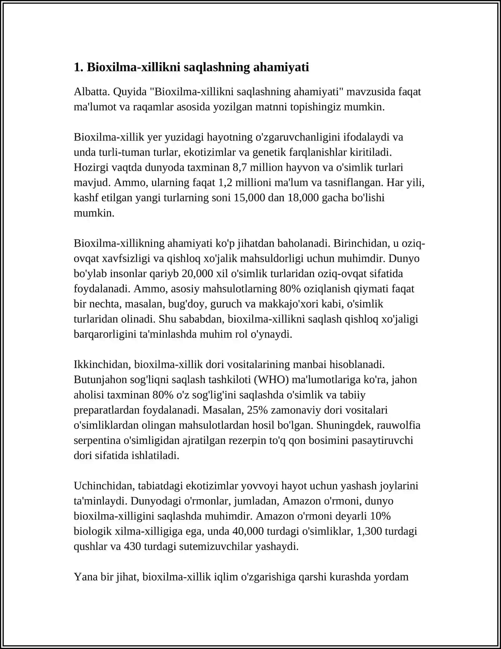 O'ZBEKISTONDA BIOXILMA-XILLIKNI SAQLASH 3