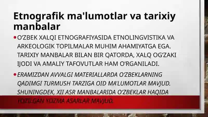 o'zbek halq etnologiyasi qadimgi va o'rta asrlar 3