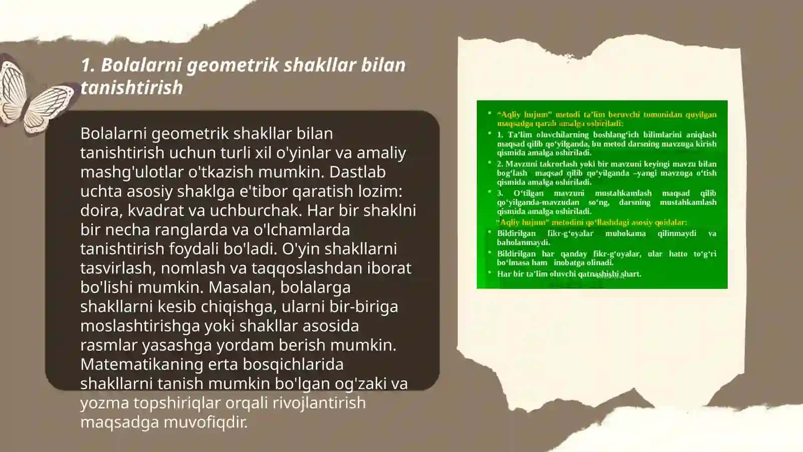 Bolalarni geometrik shakllar bilan tanishtirish 3