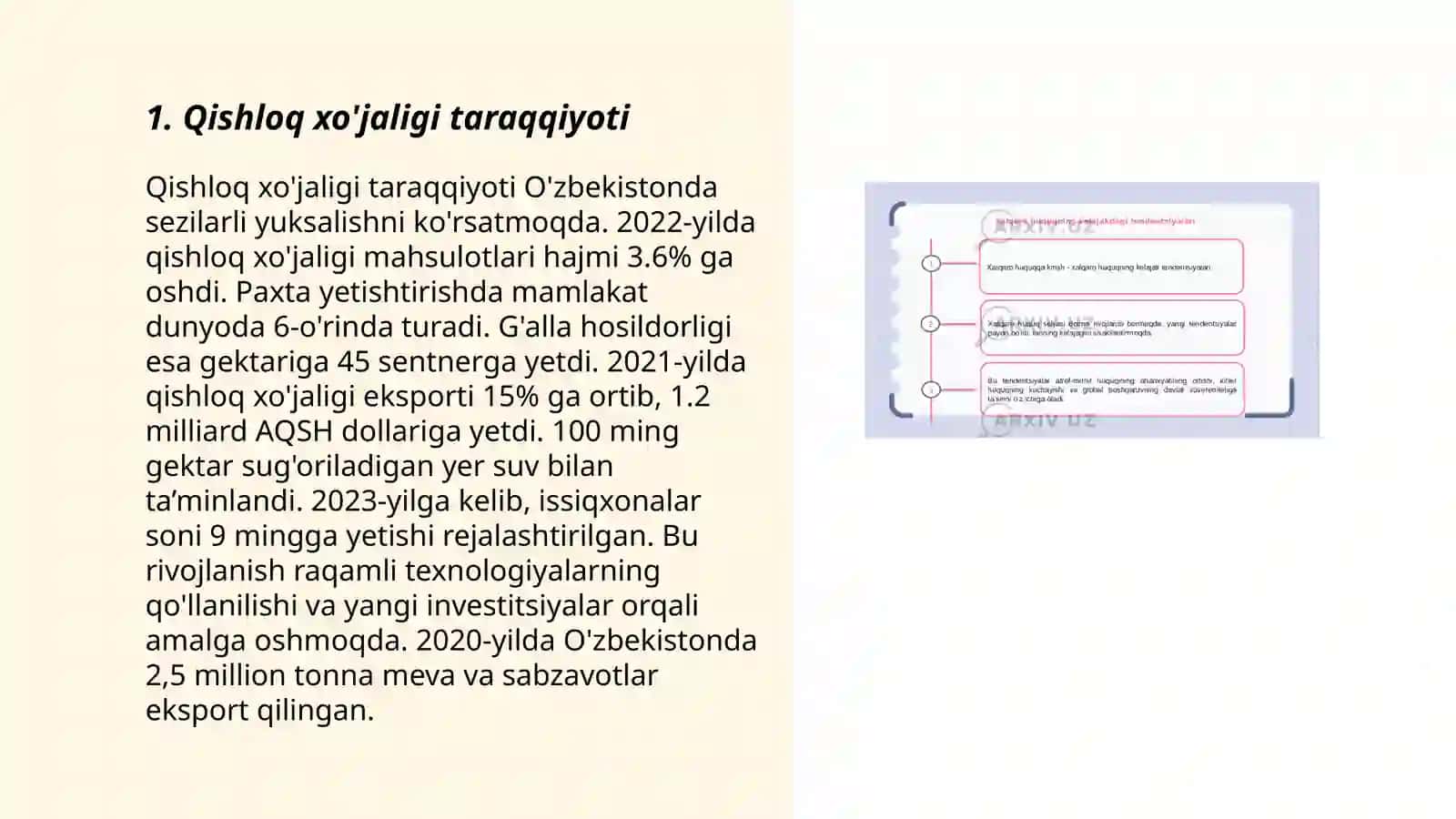 Qishloq xo'jaligi taraqqiyoti 3