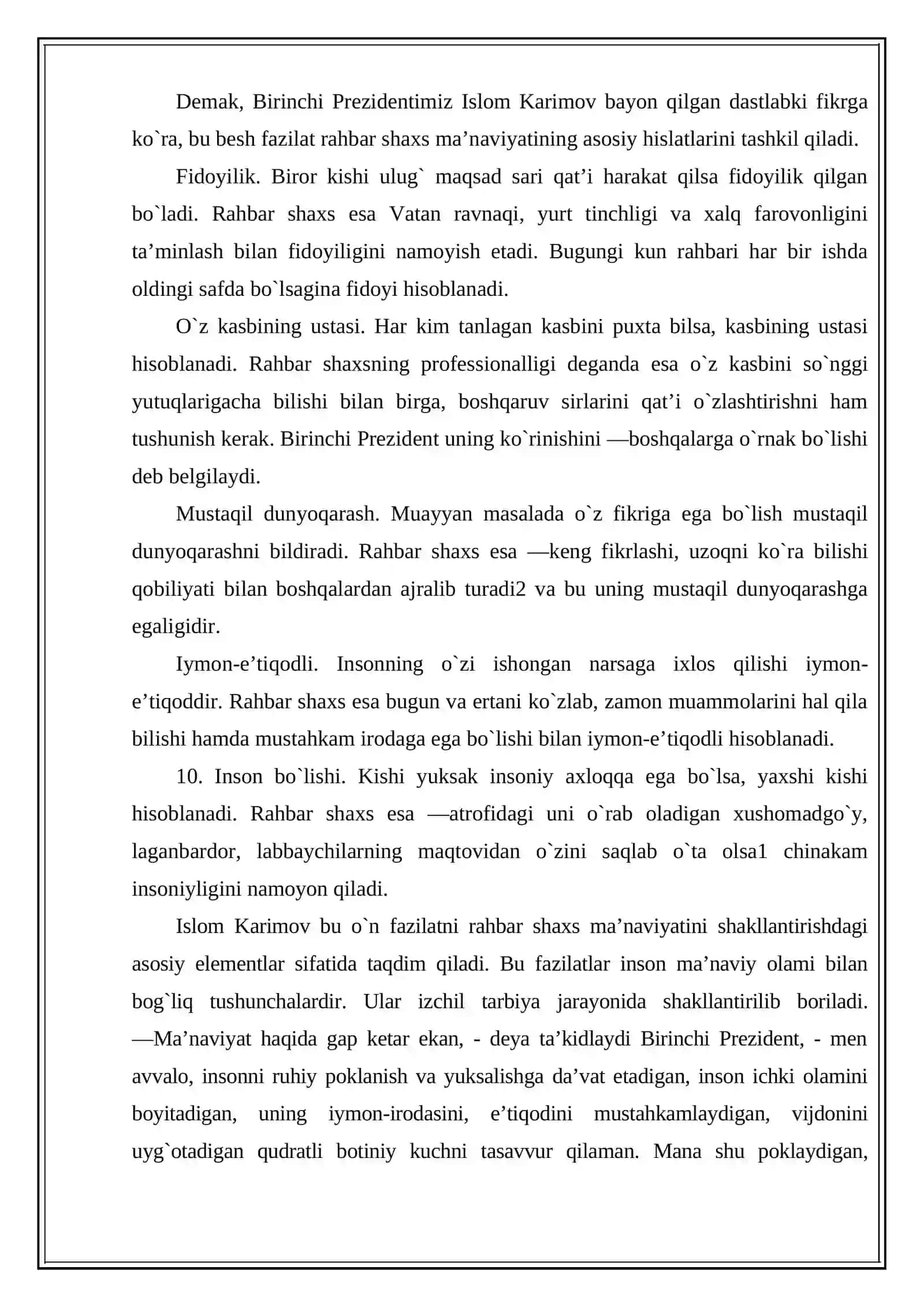 Davlat xizmatchisi etikasining mezonlari 3