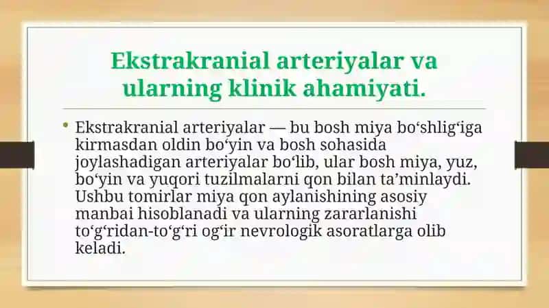 Ekstrakranial arteriyalardagi zamonaviy operatsiyalar. Arteriotomiya . Karotid endarteraktomiya 3