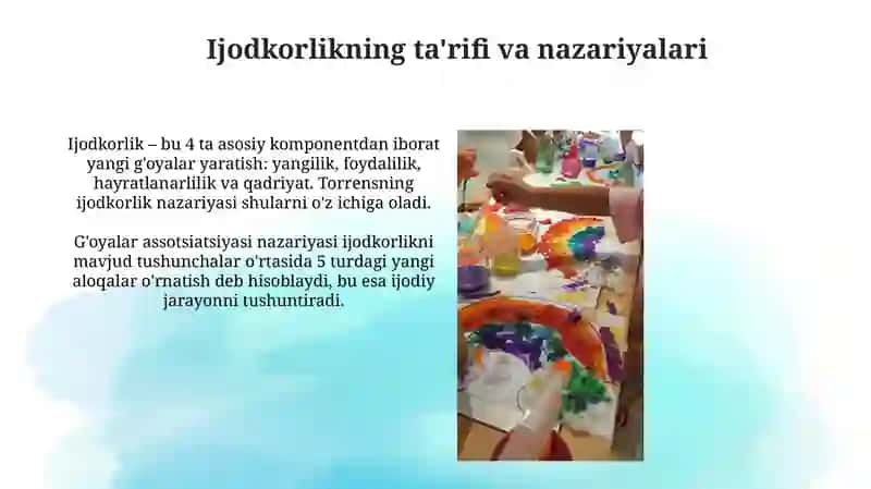Ijodkorlikning ta'rifi va nazariyalari 3