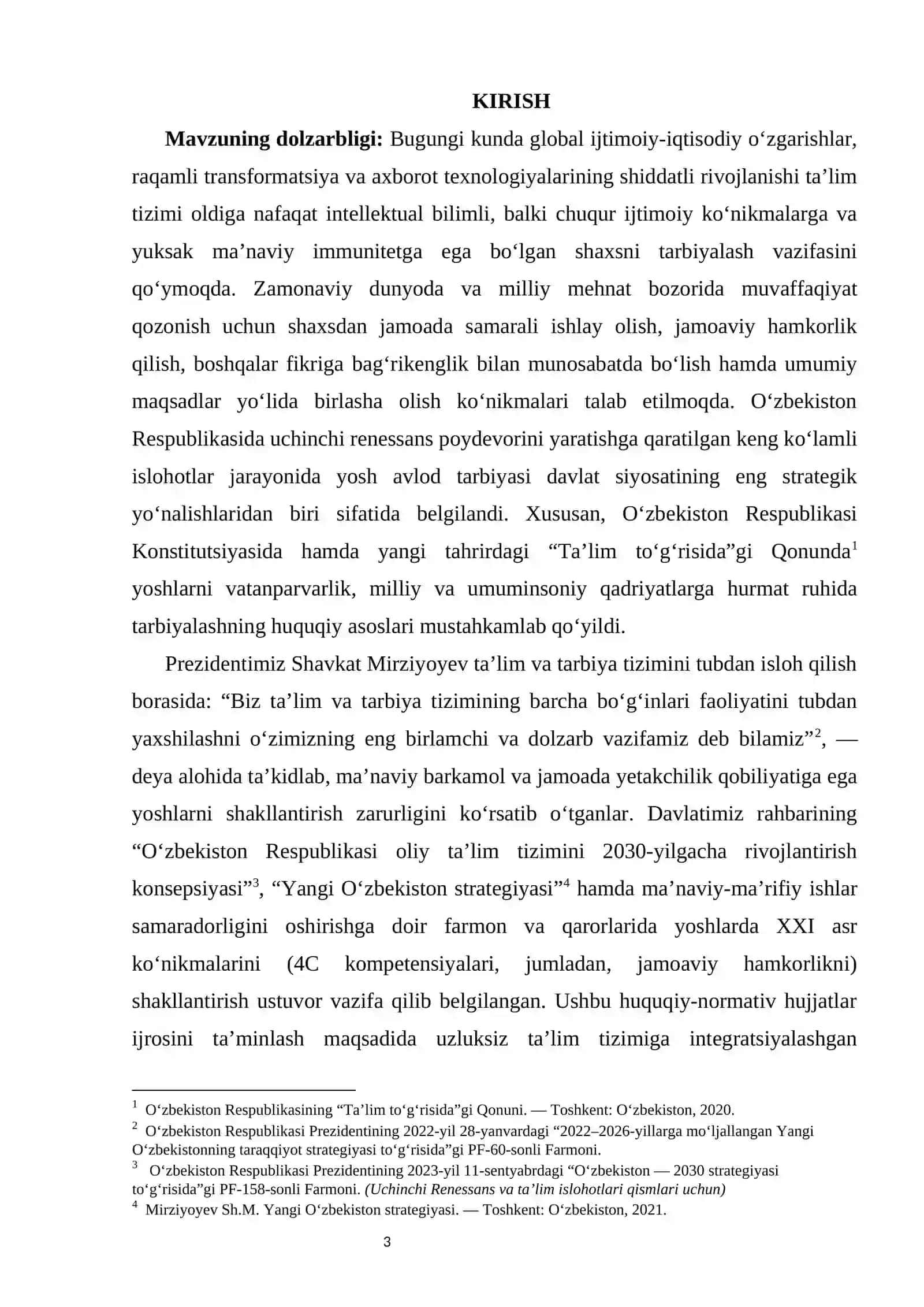Tarbiya fanini o'qitishda jamoaviy faoliyatni rivojlantirish metodlari.KURS ISHI 3