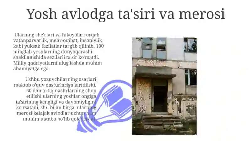 Erkin Vohidov Abdulla Oripov Sh Xolmirzayev Togʻay Murod hayoti va ijodidan slayd 3