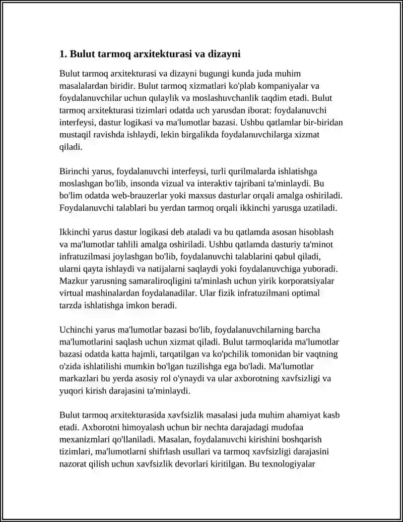 BULUTDA TARMOQ XIZMATLARINI VA XAVFSIZLIGINI TA'MINLASH 3
