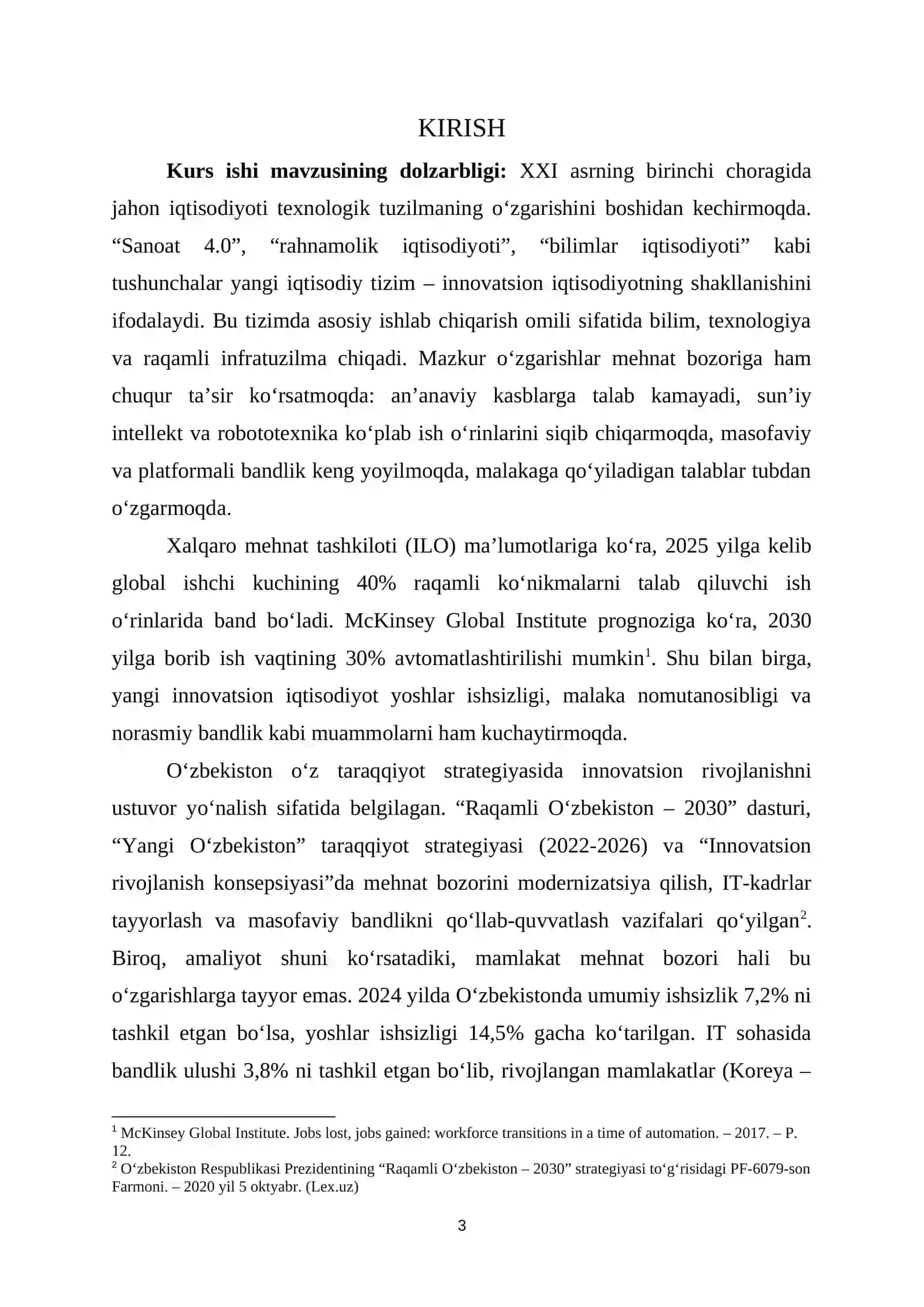 Innovatsion iqtisodiyotning  shakllanishi sharoitda mehnat bozorining amal qilish mexanizmini takomillashtrish 3