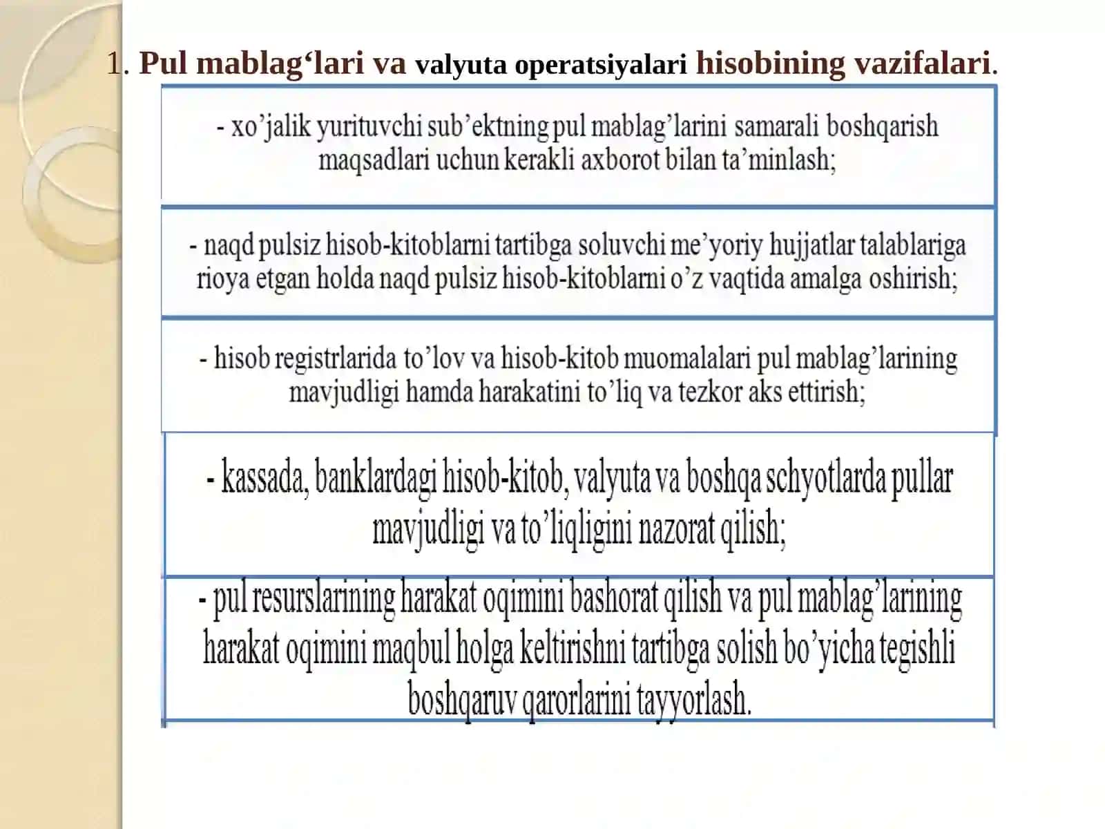 Pul mablag‘lari va valyuta operatsiyalari hisobi 3