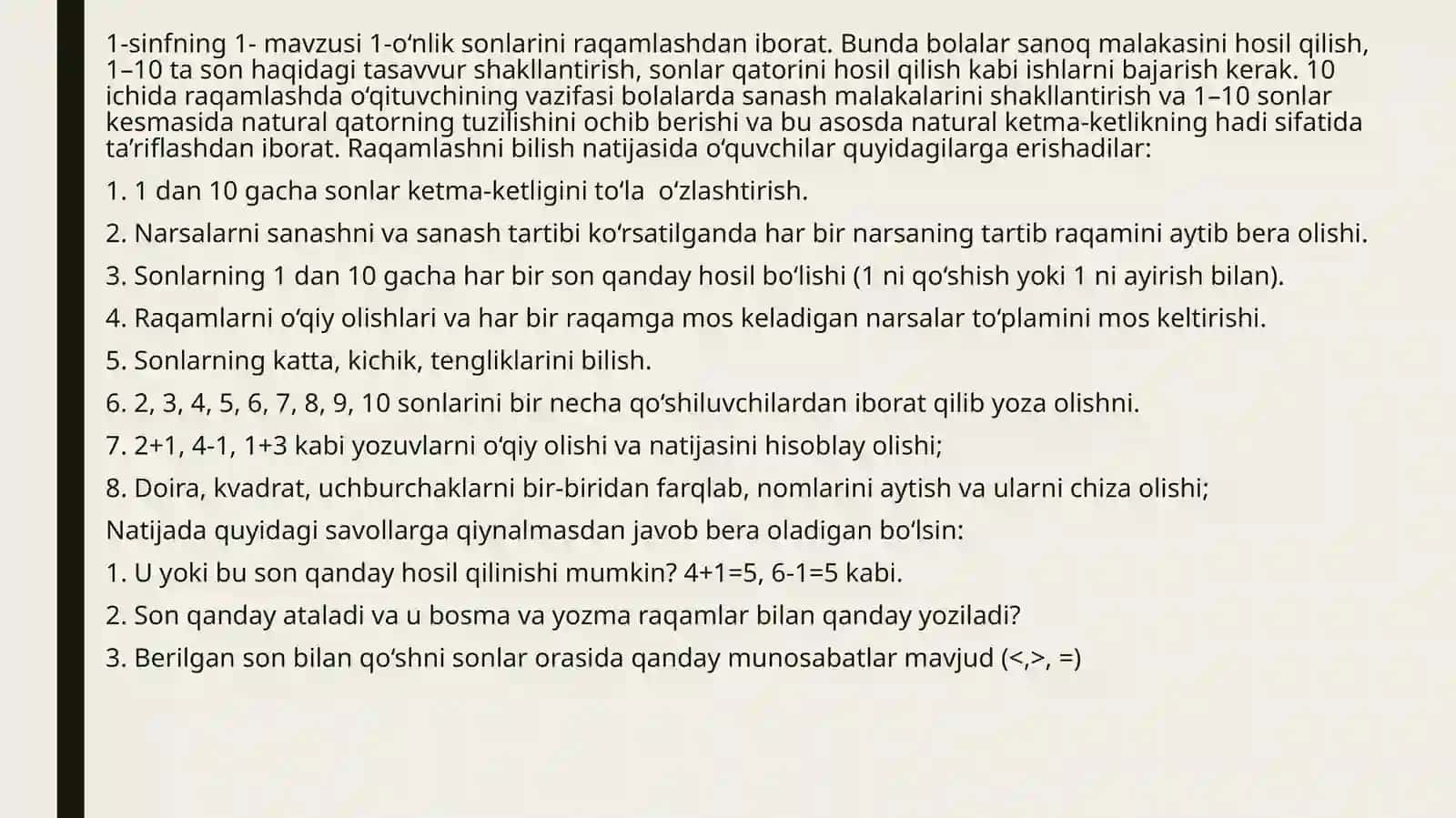 Yuzlik,o’nlik va birliklardan sonlarni hosil qilish 3