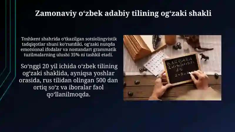 Zamonaviy o‘zbek adabiy tilining og‘zaki va yozma shakllari 3