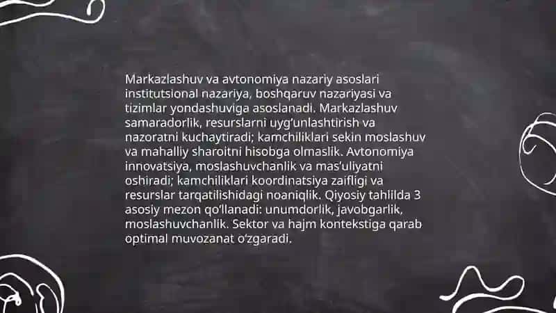 Boshqaruv tizimlari markazlashuv va avtonomiya muvozanati qiyosiy tahlil 3