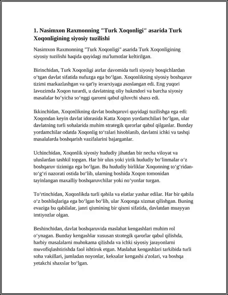 NASIMXON RAXMONNING "TURK XOQONLIGI" ASARI ASOSIDA TURK XOQONLIGI HAQIDA 3