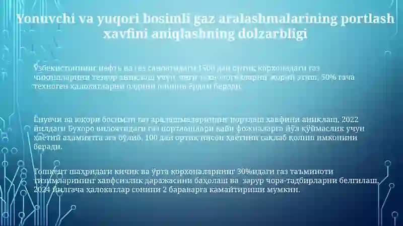 Yonilg'i va yuqori bosimli gazli aralashmalarning portlash portlash xavfini aniqlash 3