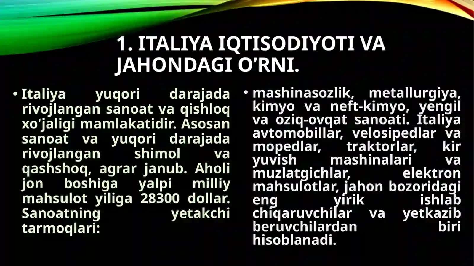 Italiya Respublikasining bojxonasiyosatitahlili 3