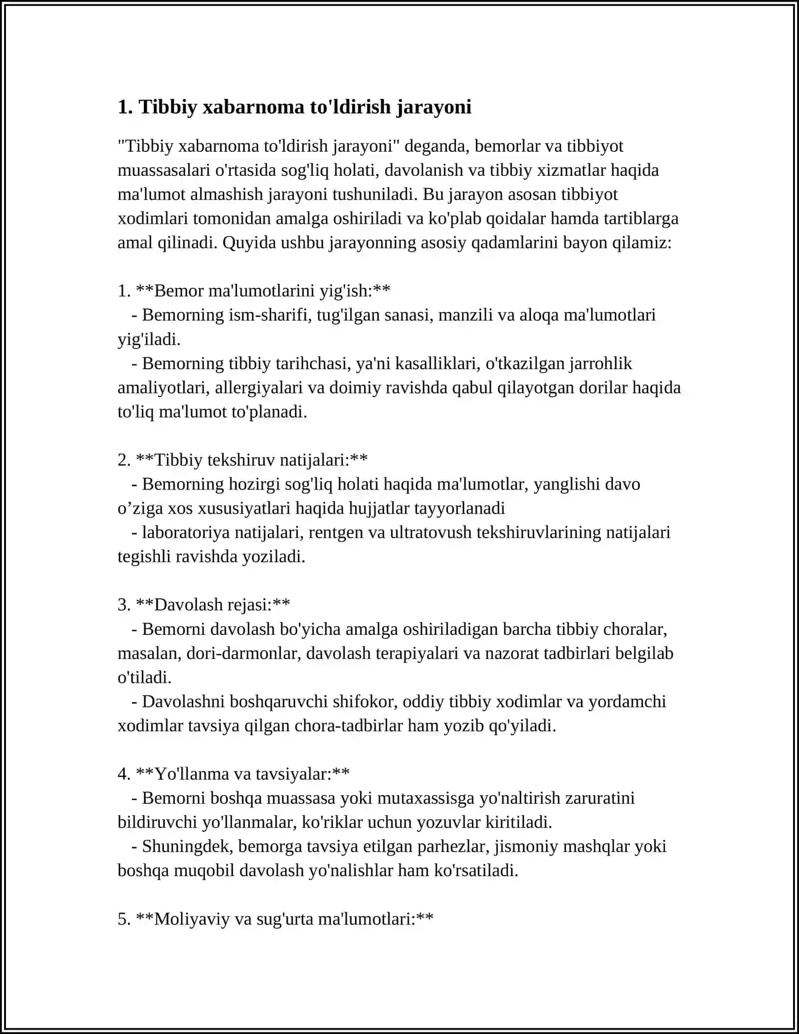 ANIQLANGAN YURUMLI KASALGA SHOSHILINCH XABARNOMA TO'LDIRISH 3