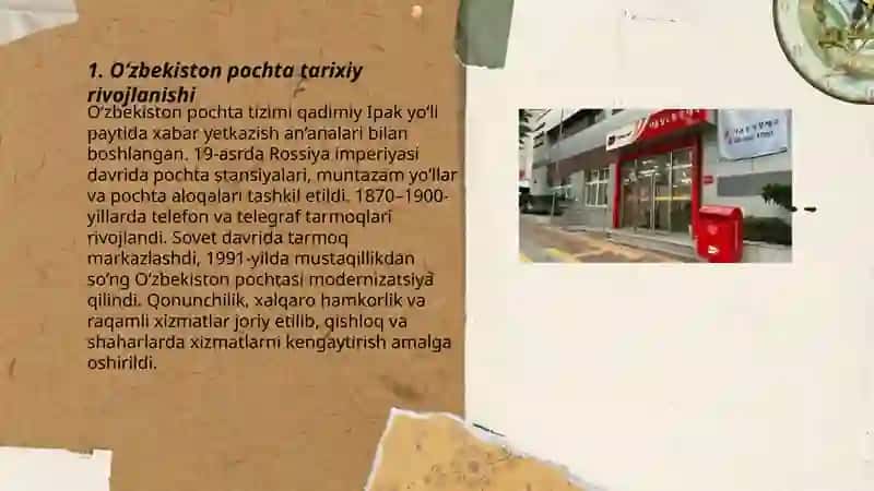 O‘zbekiston Pochta Tarixiy Rivojlanishi 3