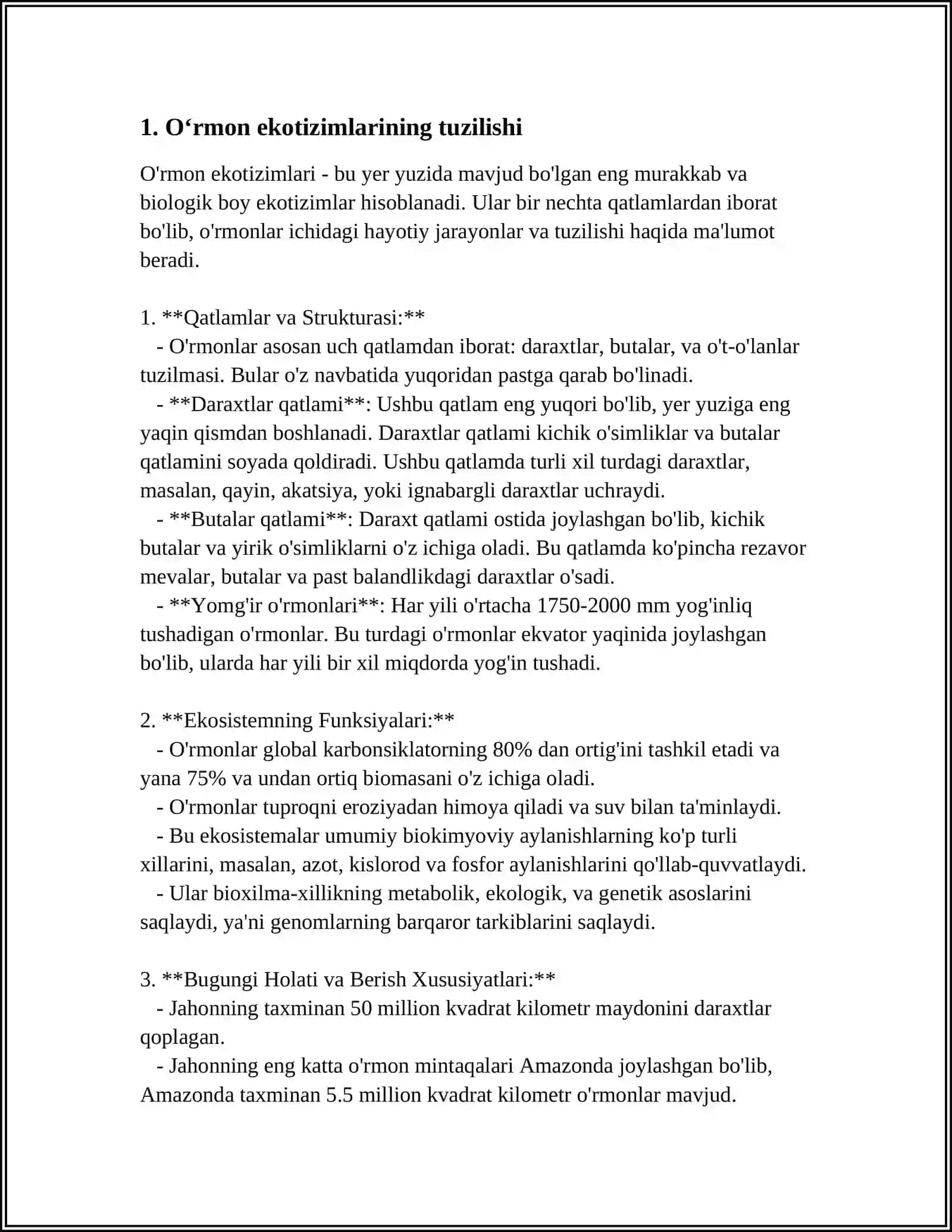 MUSTAQIL ISH Mavzu: OʻRMONNI VEGETATIV TABIIY TIKLANISHI 3