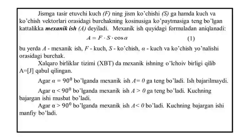 Mexanik Energiyaning Saqlanish Qonuni 3
