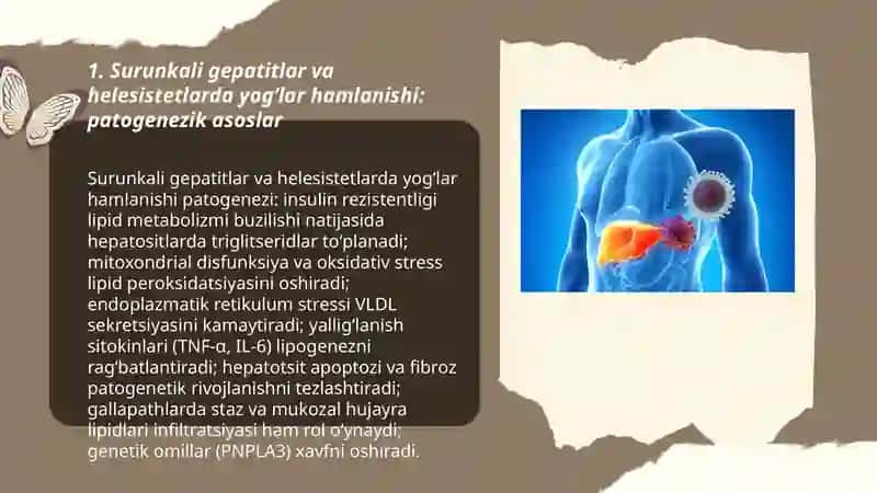 Surunkali gepatitlar va helesistetlarda yogʻlar hamlanishi 3