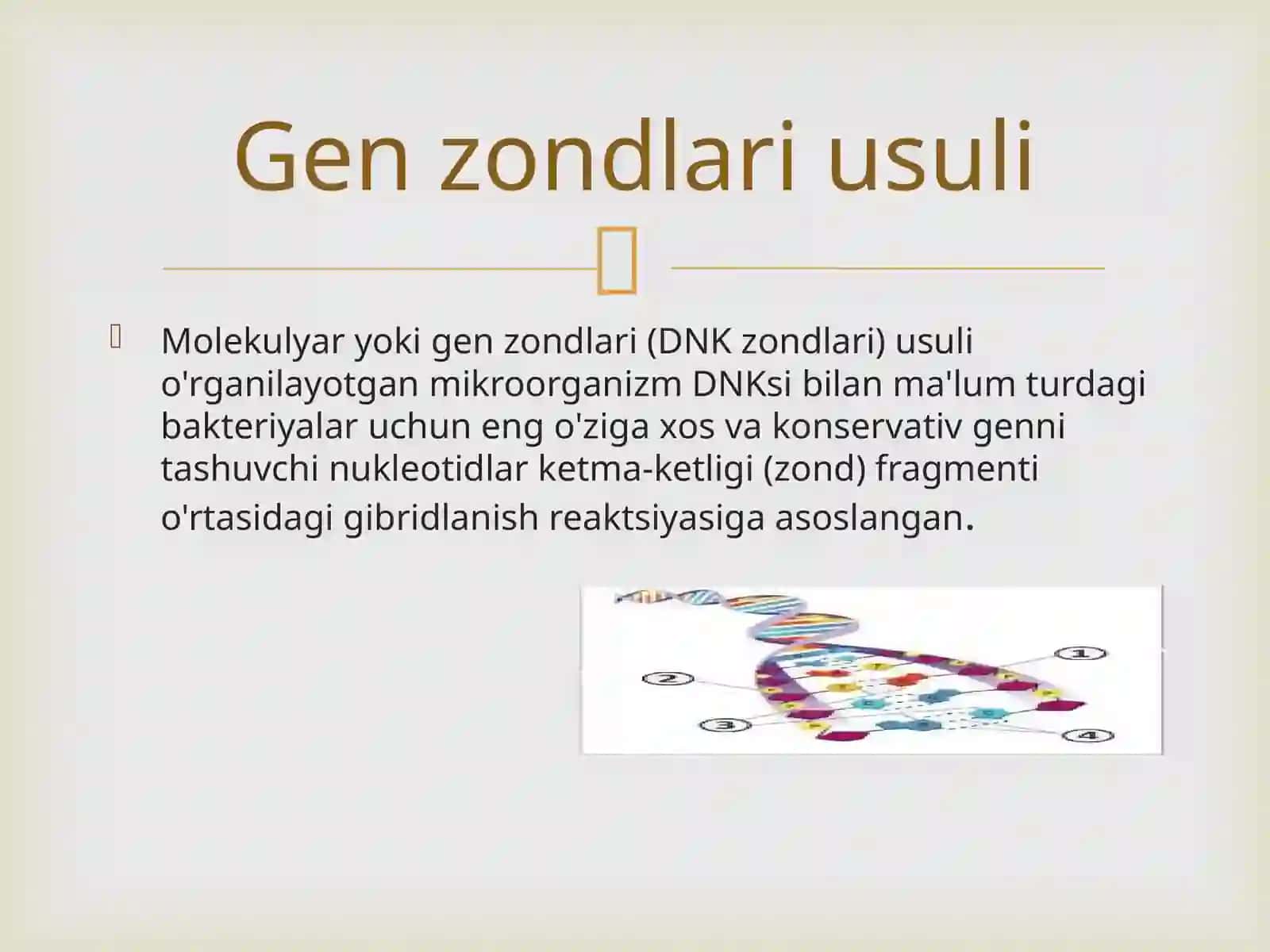 GEN ZONDLARI USULI, POLIMERAZALI ZANJIRLI REAKSIYASI PRZ 3