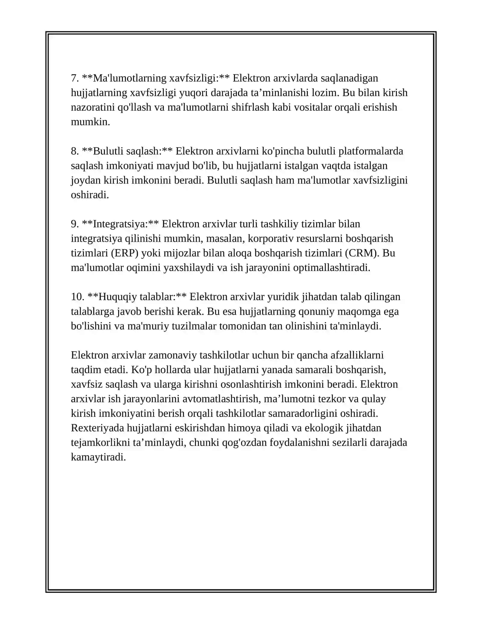 ELEKTRON ARXIVLAR VA ULAR FOYDALANISH AFZALLIKLARI 3