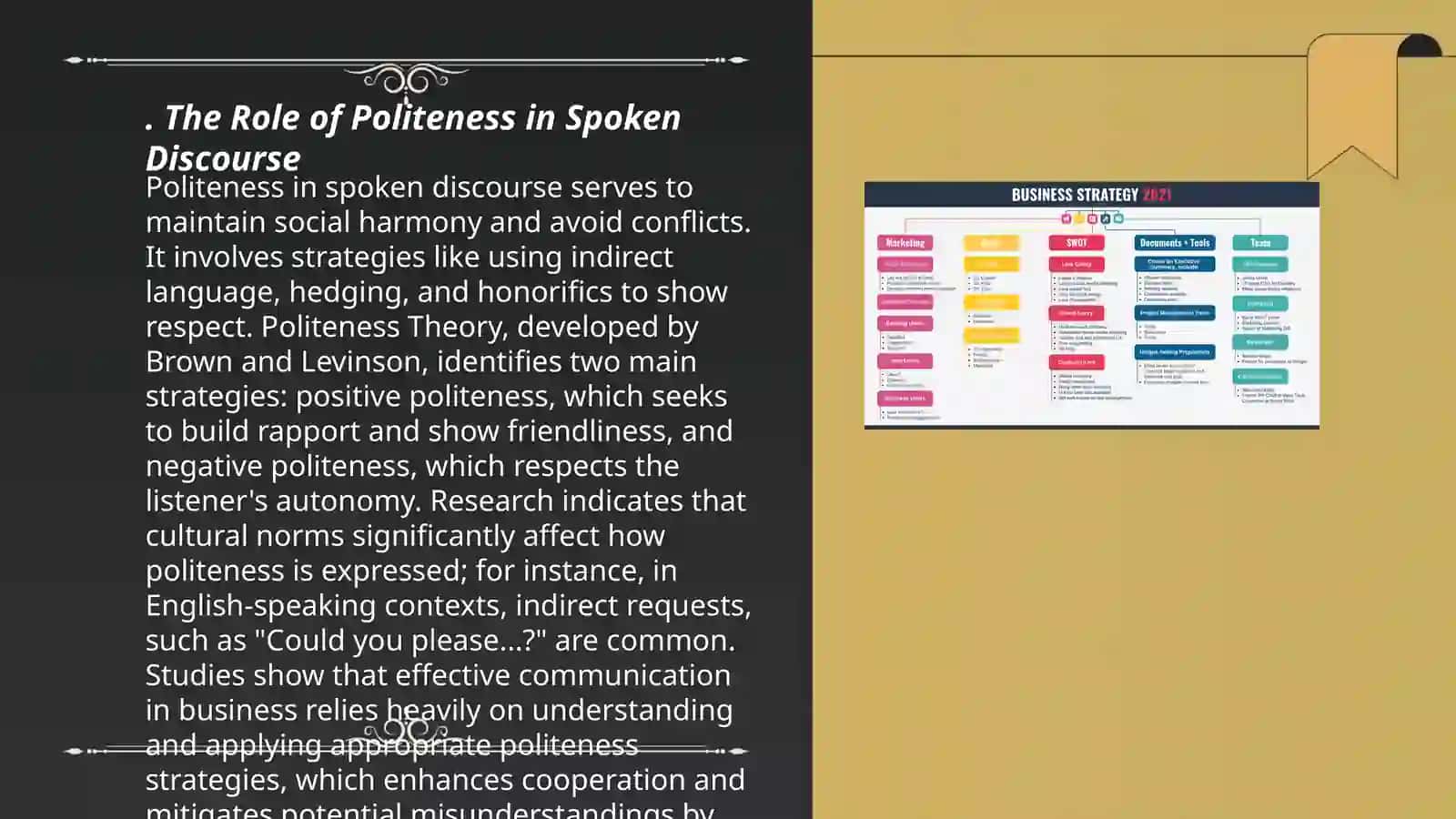 Conversational features of spoken discourse: pragmatic strategies-politeness; hesitation devices 3